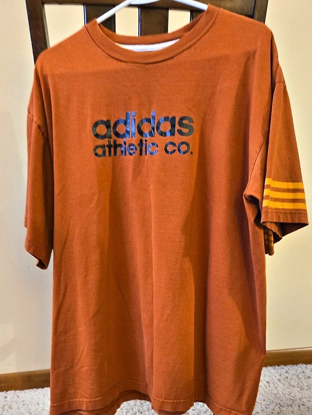 adidas Athletic Co. Graphic T-Shirt Orange Short Sleeve Tee